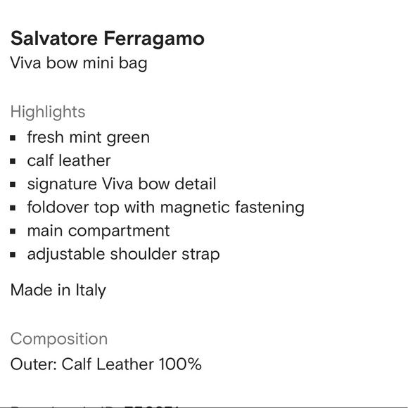 Salvatore Ferragamo Viva Mini Leather Shoulder Bag in Fresh Mint Green - Picture 8 of 15